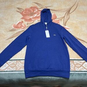 Lacoste Blue Pullover Hoodie – Men’s Medium – New With Tags